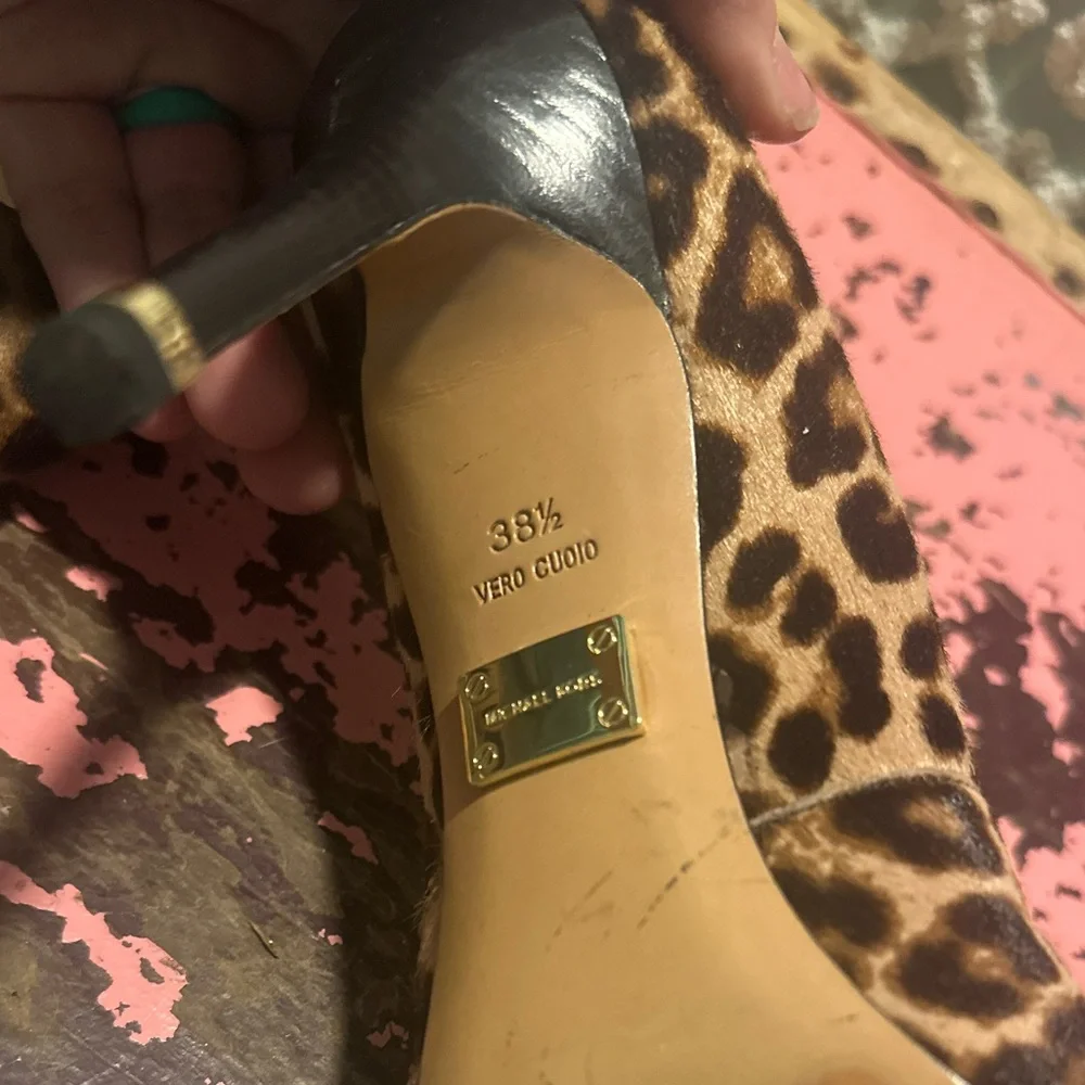 MICHAEL KORS Leopard pony hair Stiletto Heels Sz 8.5 - Picture 7 of 10